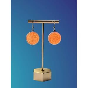 Orange Seeded Slices Drop Earrings Gift For Women Farmers Market Italy